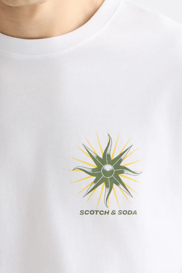 SCOTCH & SODA T-shirt Front and Back Relaxed Fit bright white