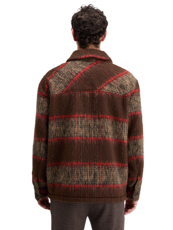 SCOTCH & SODA RUSHED WOOL BLEND OVERSHIRT