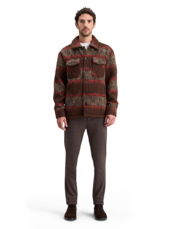 SCOTCH & SODA RUSHED WOOL BLEND OVERSHIRT