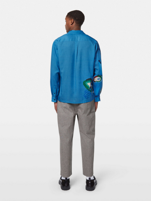 SCOTCH&SODA TENCEL PLACEMENT PRINTED RELAXED-FIT SHIRT