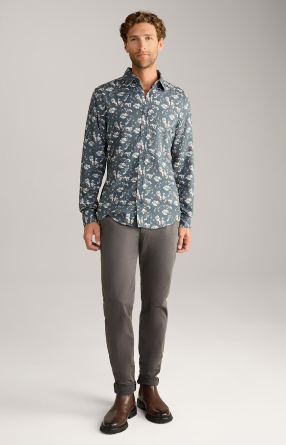 JOOP HANSON COTTON SHIRT IN A DARK BLUE PATTERN