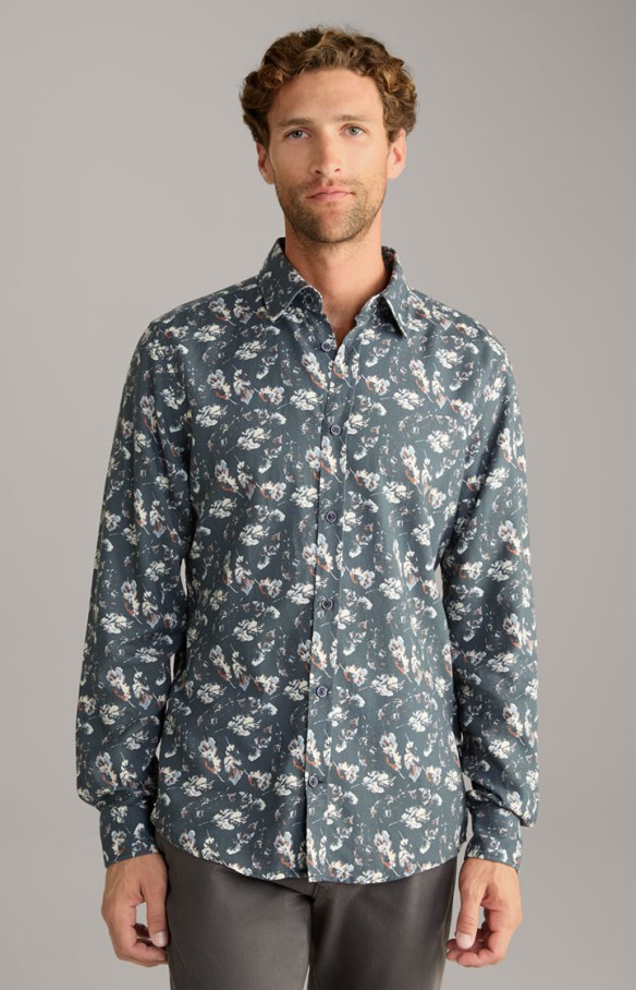 JOOP HANSON COTTON SHIRT IN A DARK BLUE PATTERN