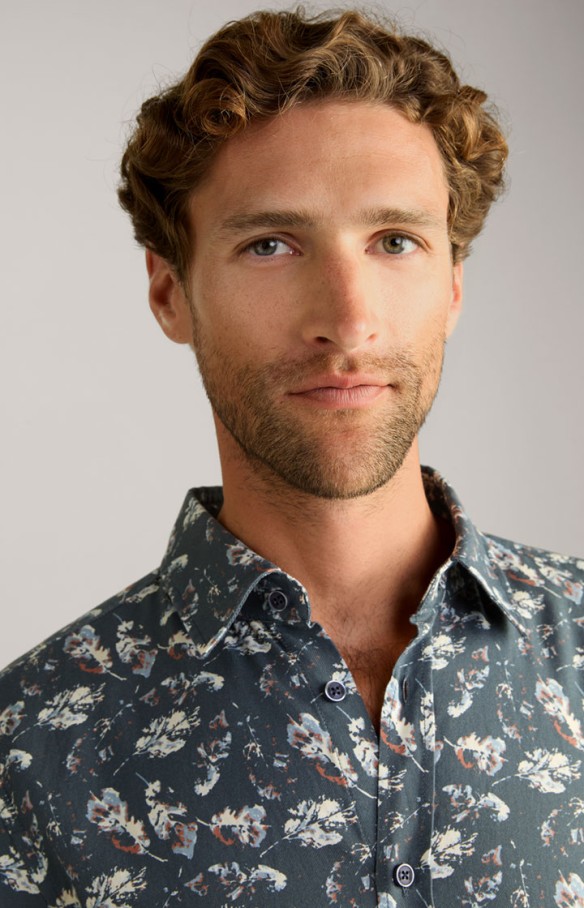 JOOP HANSON COTTON SHIRT IN A DARK BLUE PATTERN