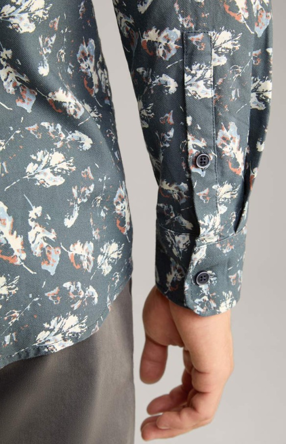 JOOP HANSON COTTON SHIRT IN A DARK BLUE PATTERN