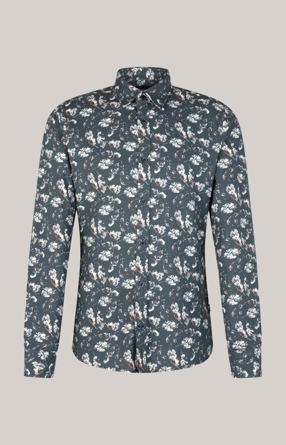 JOOP HANSON COTTON SHIRT IN A DARK BLUE PATTERN