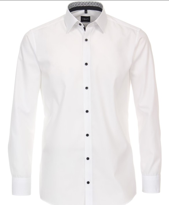 VENTI SHIRT BRIGHT WHITE WITH BLACK BUTTONS