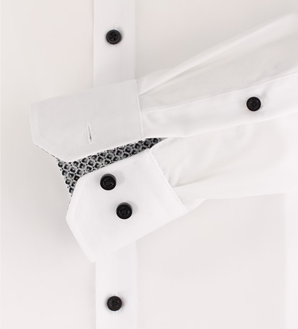 VENTI SHIRT BRIGHT WHITE WITH BLACK BUTTONS